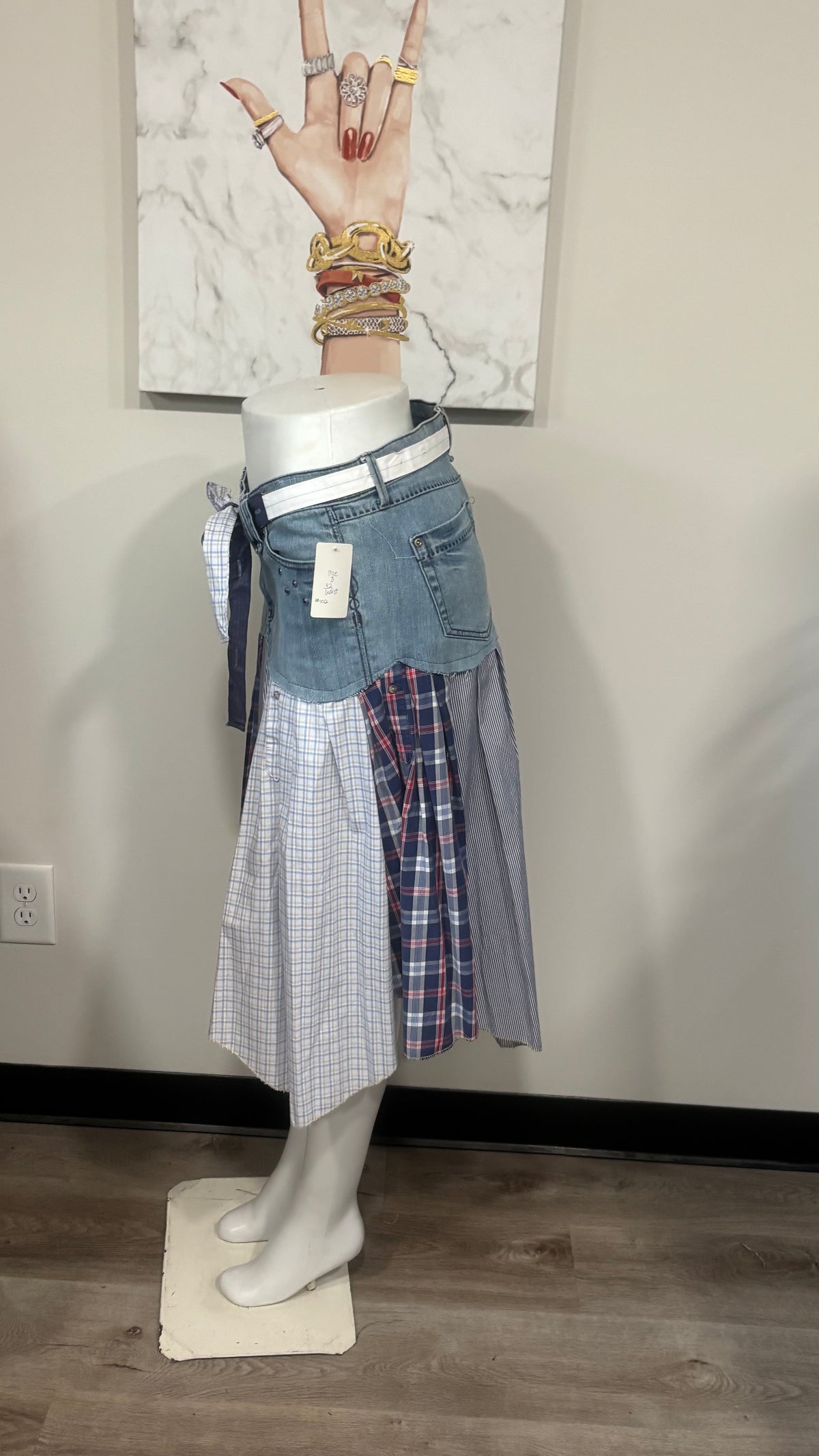 Upcycled Denim Men’s Shirt Skirt | One-of-a-Kind