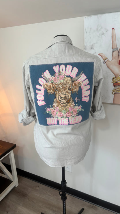 Follow Your Heart Not Your Herd - Refashioned Mens Shirt