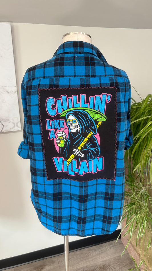 Chillin Like A Villian - Refashioned Flannel