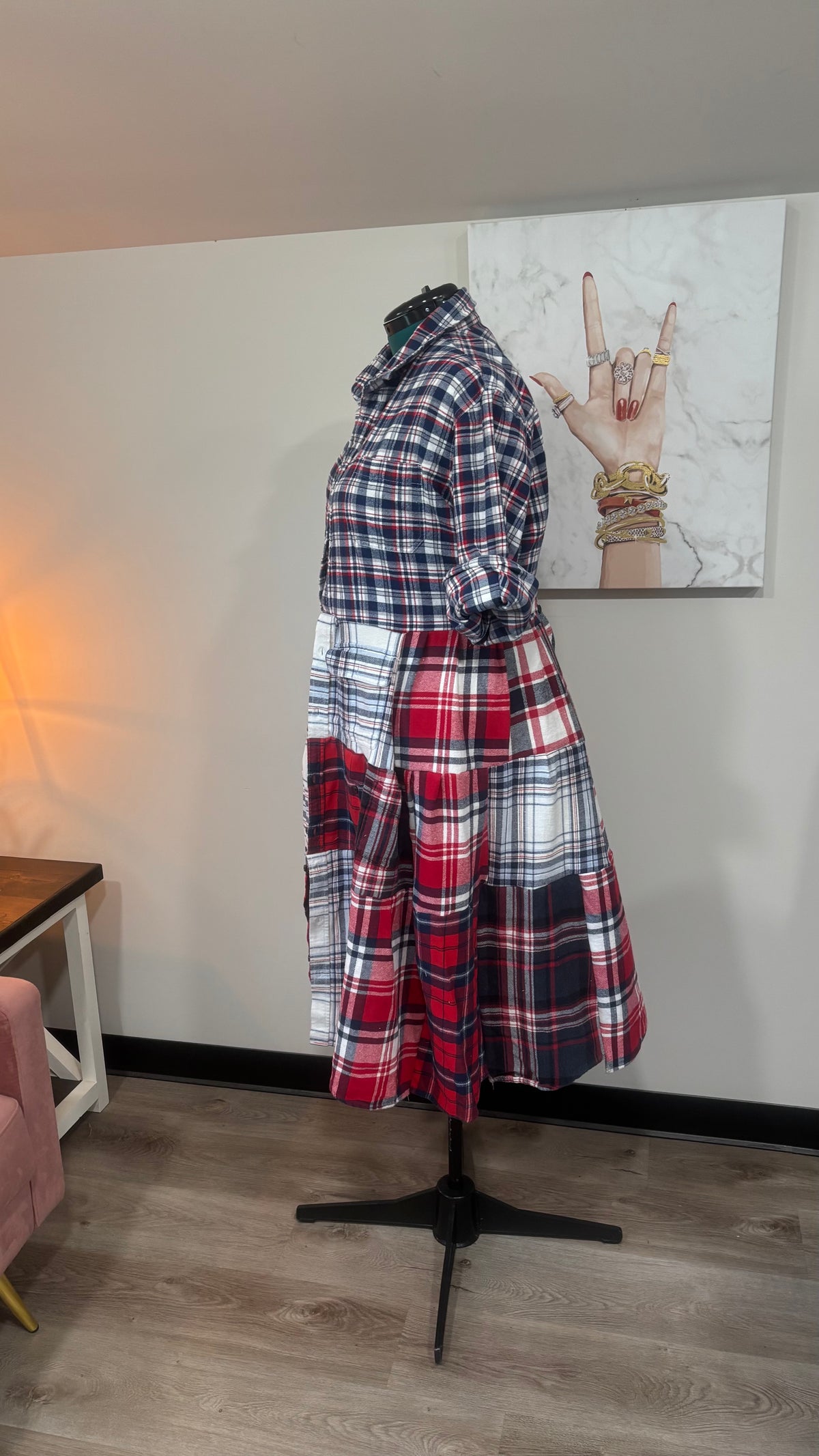 Upcycled Flannel Shirt Patchwork Duster | One of a Kind Plaid Dress