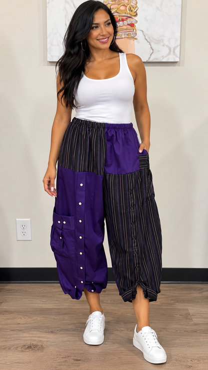 Upcycled Men’s Shirt Balloon Pants | Handmade| One of a Kind