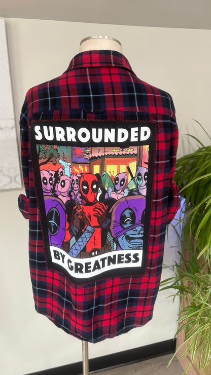 Surrounded By Greatness   (Deadpool) - Refashioned Flannel