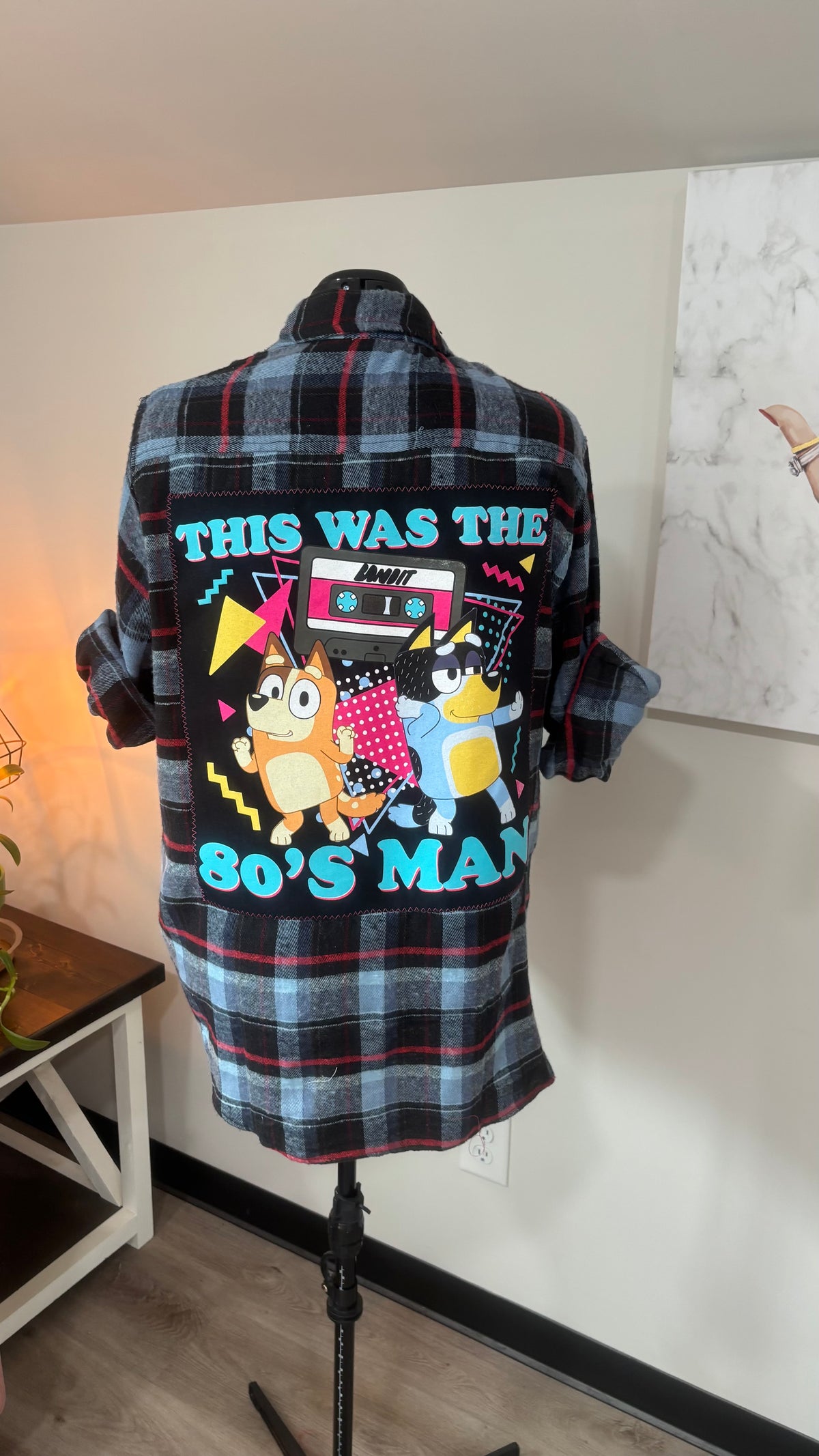 This is the 80’s Man (Bluey) - Refashioned Flannel