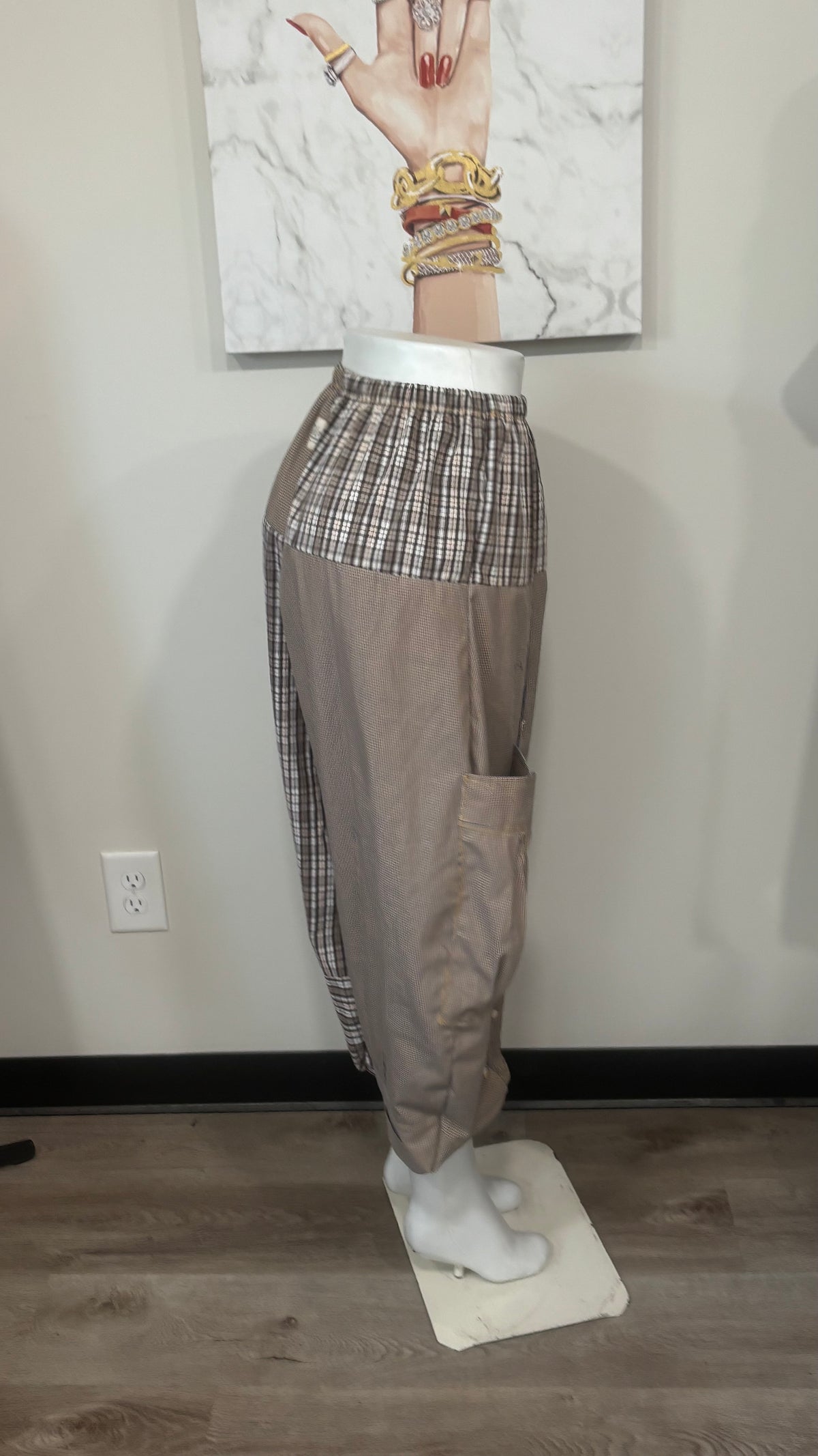 Upcycled Men’s Shirt Balloon Pants | Handmade Boho Pants | Sustainable Lounge Pants | One of a Kind Patchwork Pants