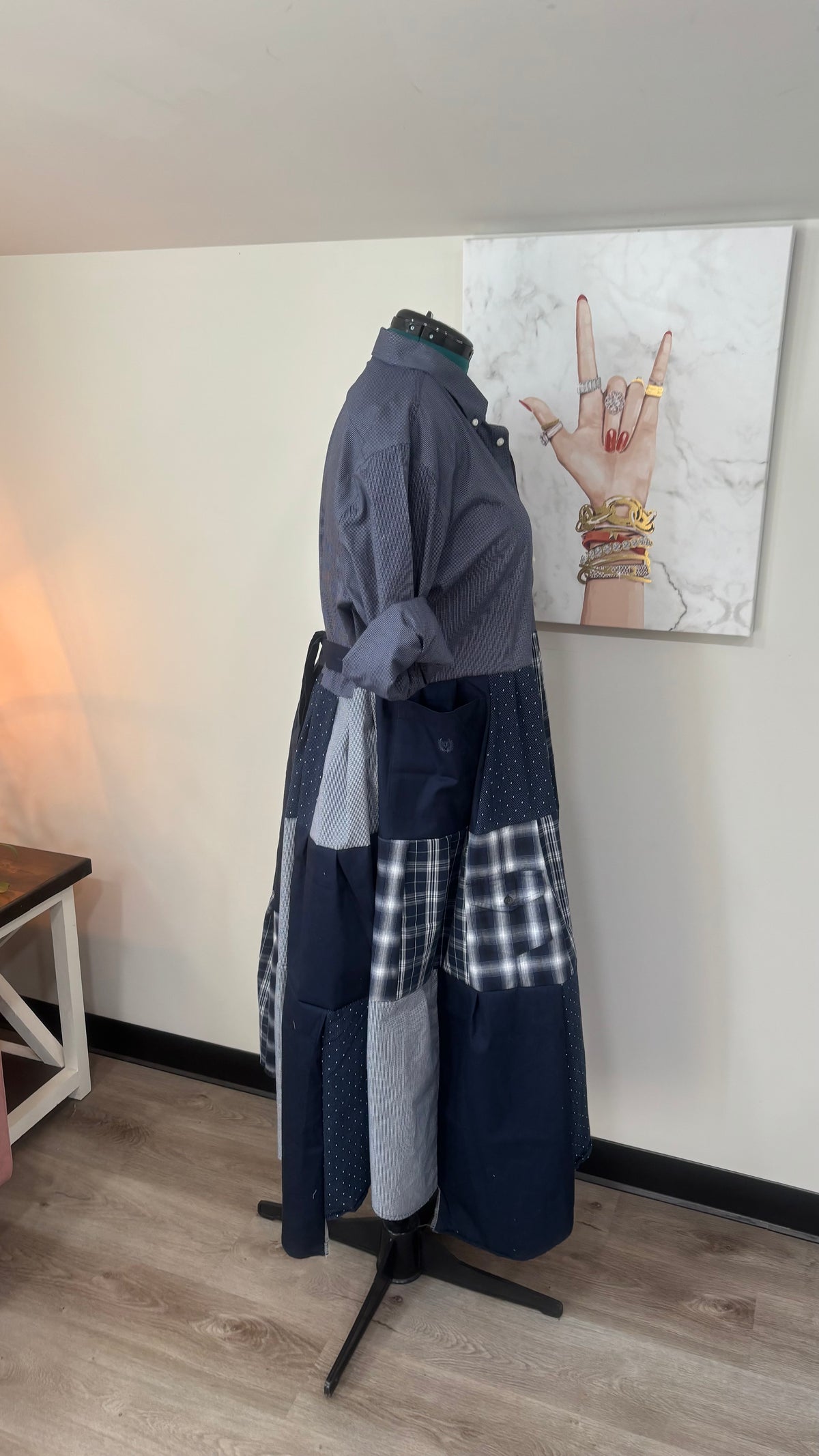 Upcycled Men’s Shirt Patchwork Duster | One of a Kind Plaid Dress