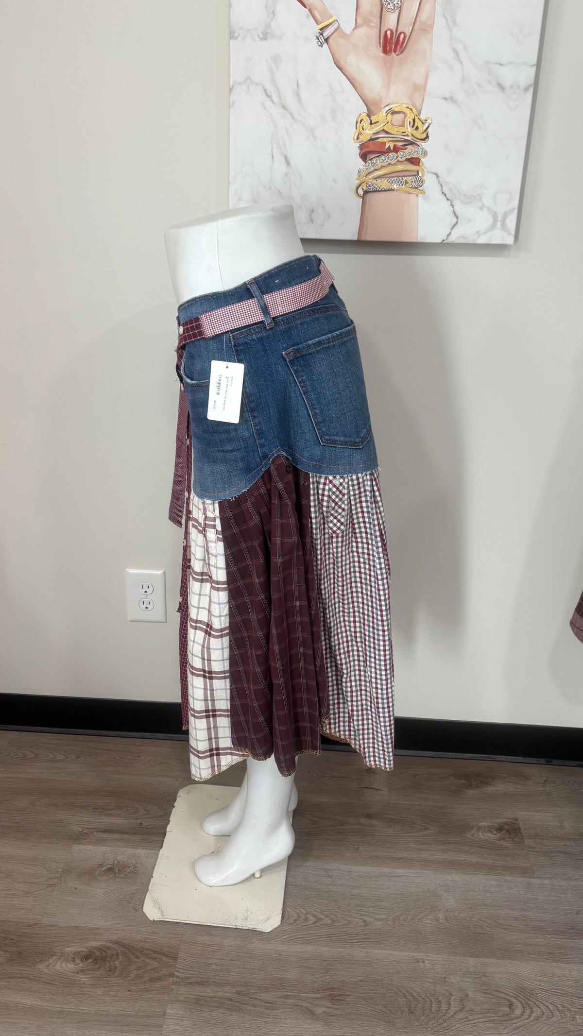 Upcycled Denim Men’s Shirt Skirt | One-of-a-Kind