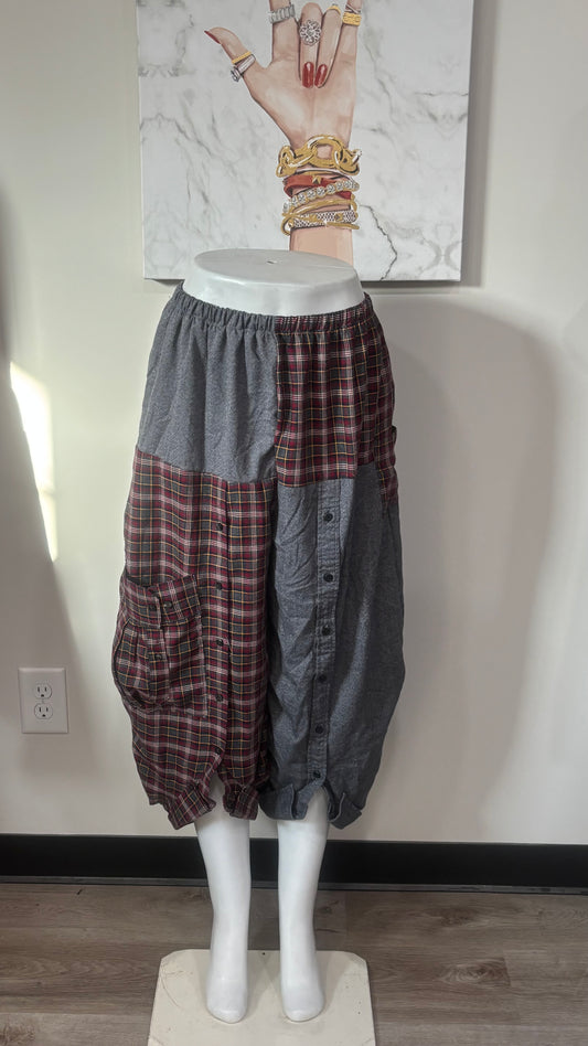 Upcycled Men’s Shirt Balloon Pants | Hand Made| One of a Kind