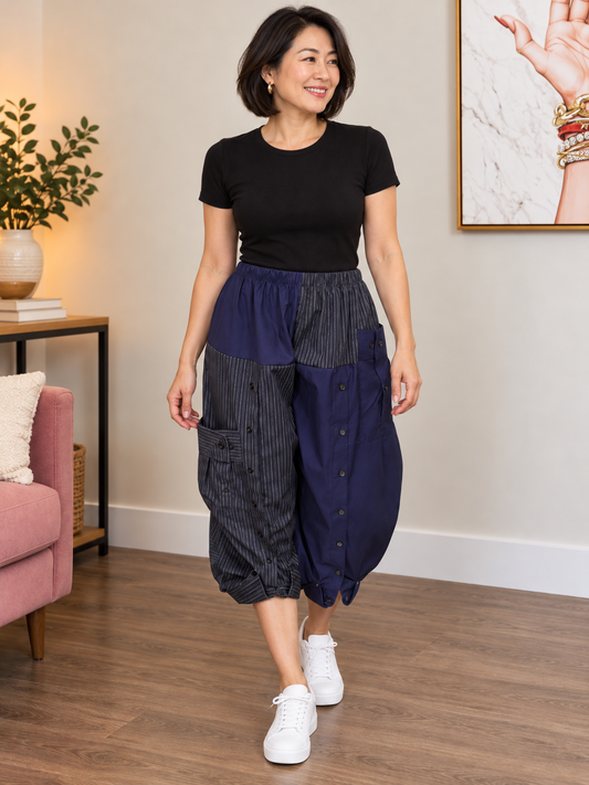 Upcycled Men’s Shirt Balloon Pants | Handmade| One of a Kind