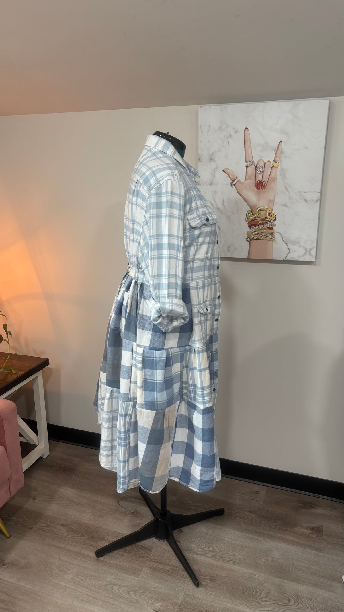 Upcycled Flannel Shirt Patchwork Duster | One of a Kind Plaid Dress