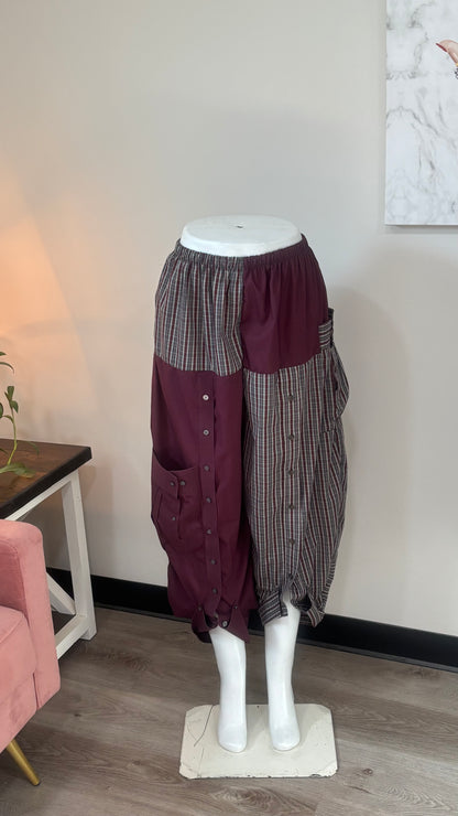 Upcycled Men’s Shirt Balloon Pants | Handmade| One of a Kind