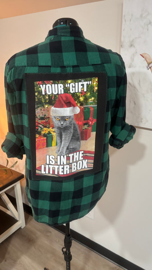 Your Gift is in the Litter Box - Refashioned Flannel