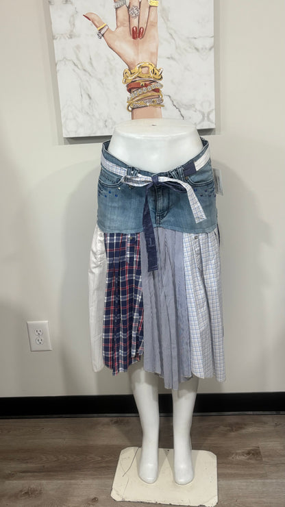 Upcycled Denim Men’s Shirt Skirt | One-of-a-Kind