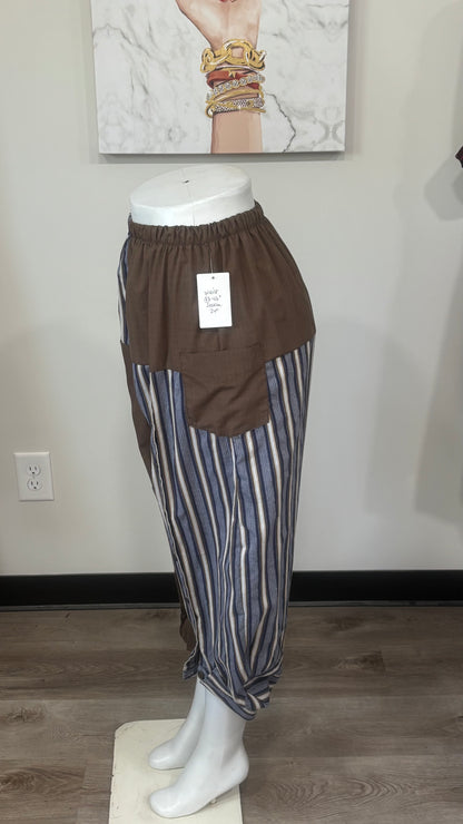 Upcycled Men’s Shirt Balloon Pants | Handmade Boho Pants | Sustainable Lounge Pants | One of a Kind Patchwork Pants