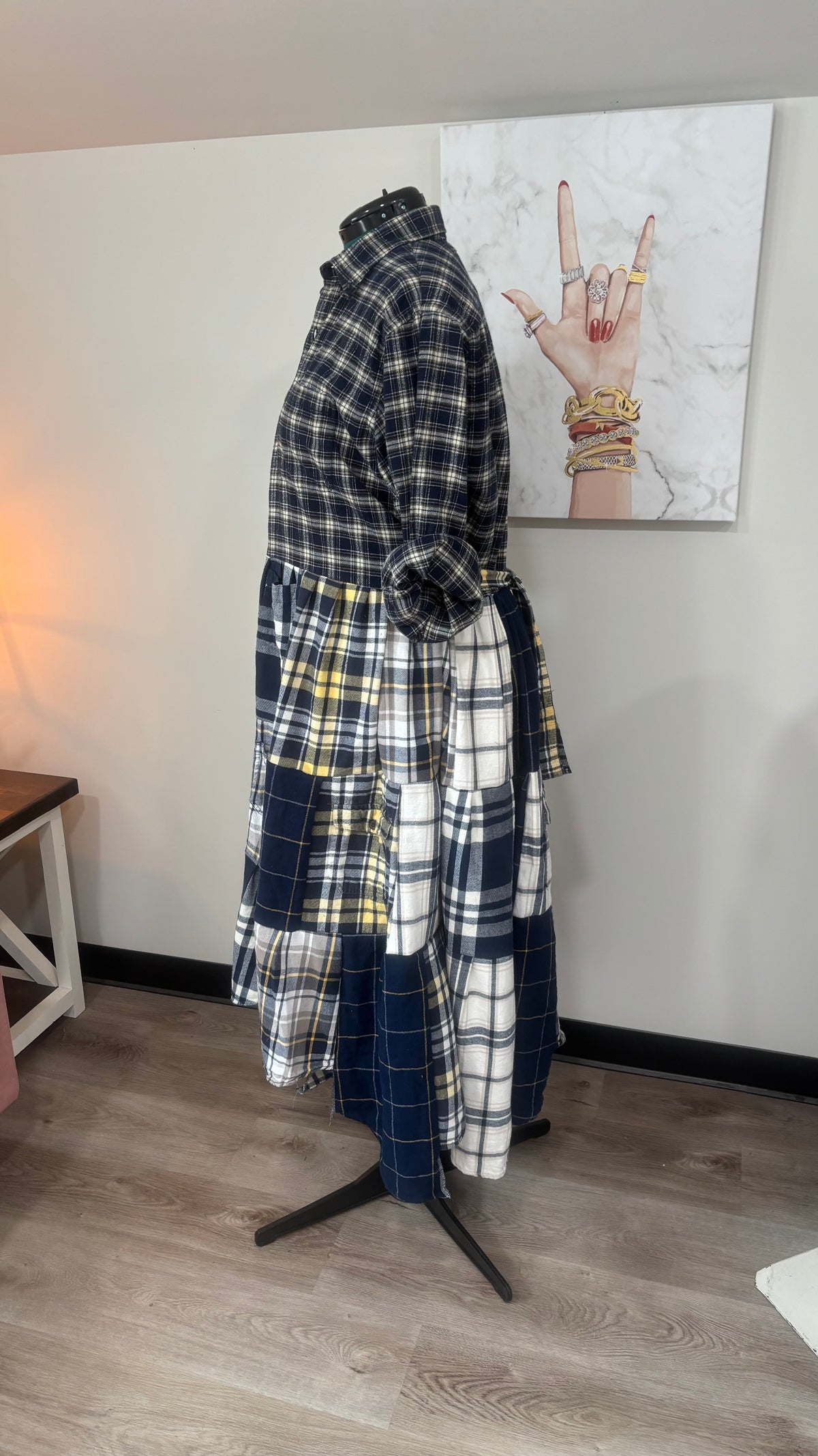 Upcycled Flannel Shirt Patchwork Duster | One of a Kind Plaid Dress