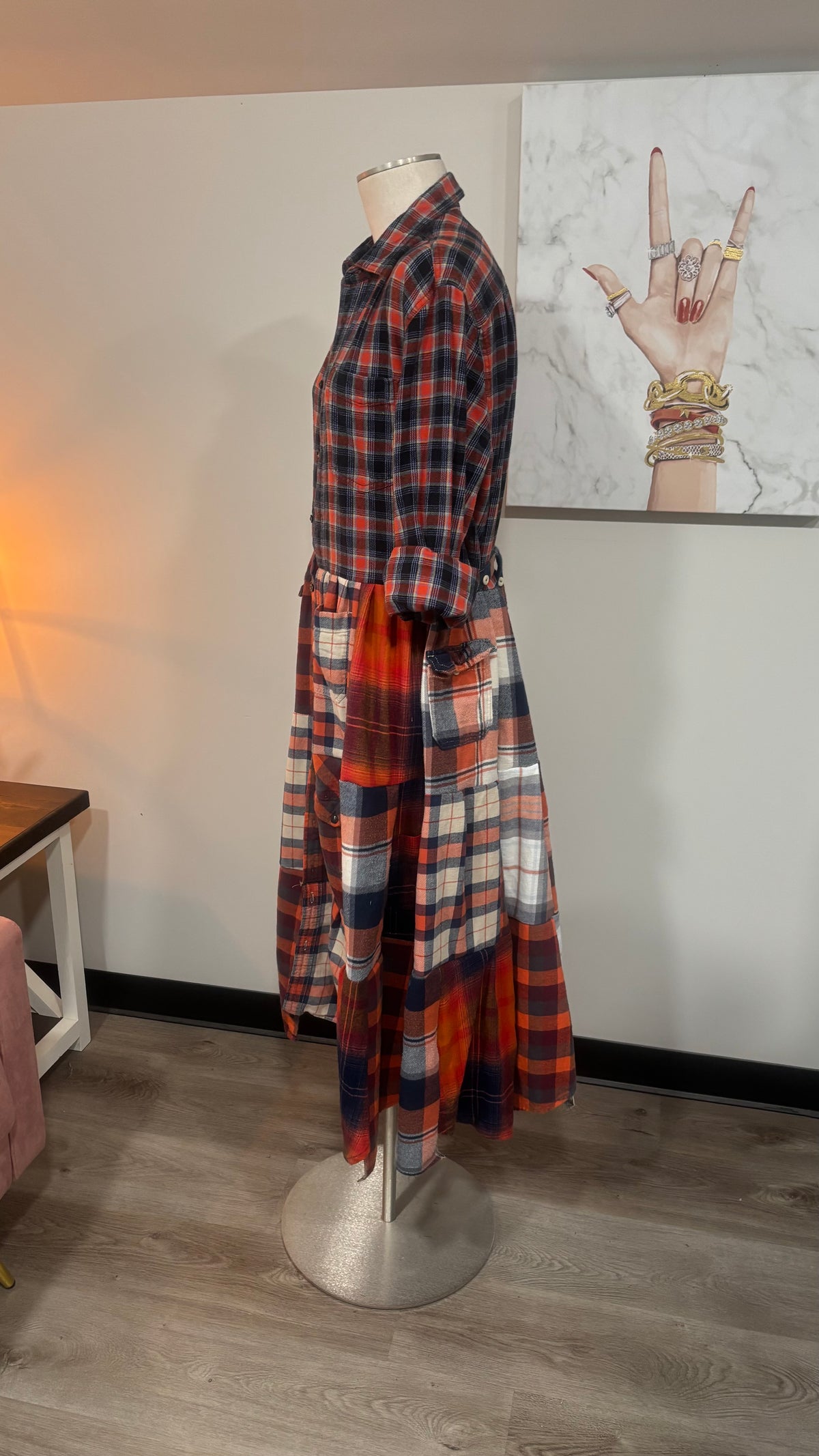 Upcycled Flannel Shirt Patchwork Duster | One of a Kind Plaid Dress