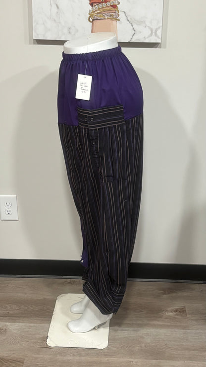 Upcycled Men’s Shirt Balloon Pants | Handmade| One of a Kind