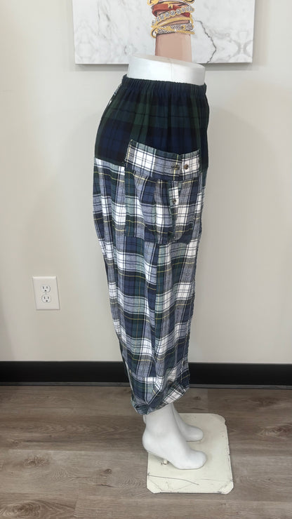 Upcycled Men’s Flannel Shirt Balloon Pants | Handmade & One of a Kind