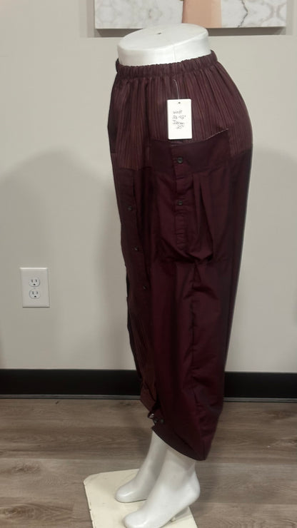 Upcycled Men’s Shirt Balloon Pants | Handmade Boho Pants | Sustainable Lounge Pants | One of a Kind Patchwork Pants
