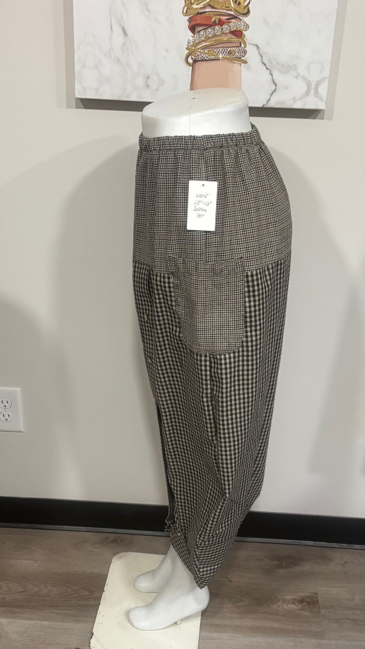 Upcycled Men’s Shirt Balloon Pants | Handmade Boho Pants | Sustainable Lounge Pants | One of a Kind Patchwork Pants