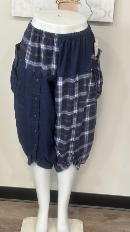 Upcycled Men’s Flannel Shirt Balloon Pants | Handmade & One of a Kind
