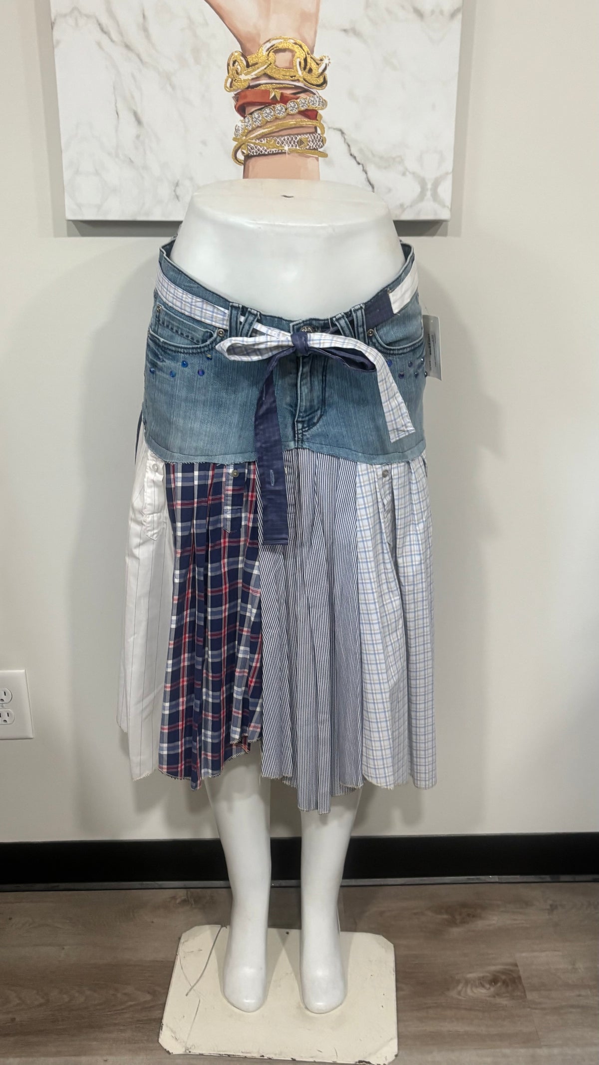Upcycled Denim Men’s Shirt Skirt | One-of-a-Kind