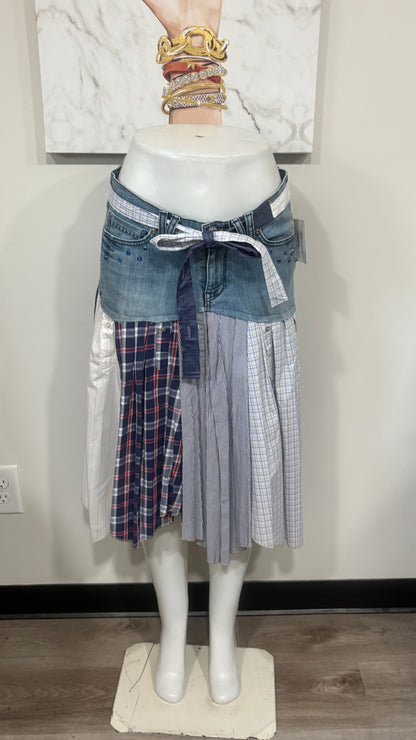 Upcycled Denim Men’s Shirt Skirt | One-of-a-Kind