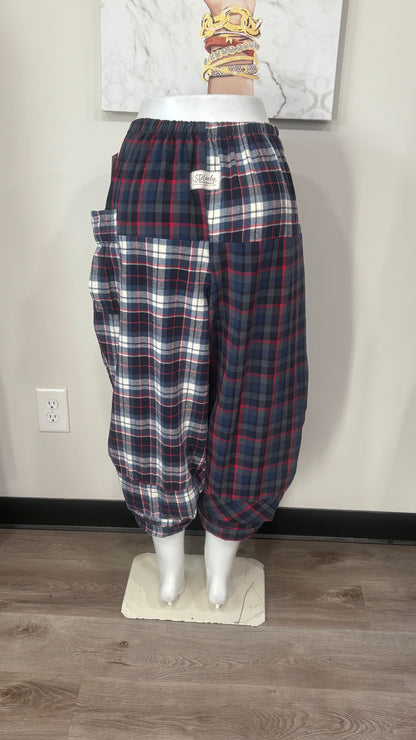 Upcycled Men’s Flannel Shirt Balloon Pants | Handmade & One of a Kind