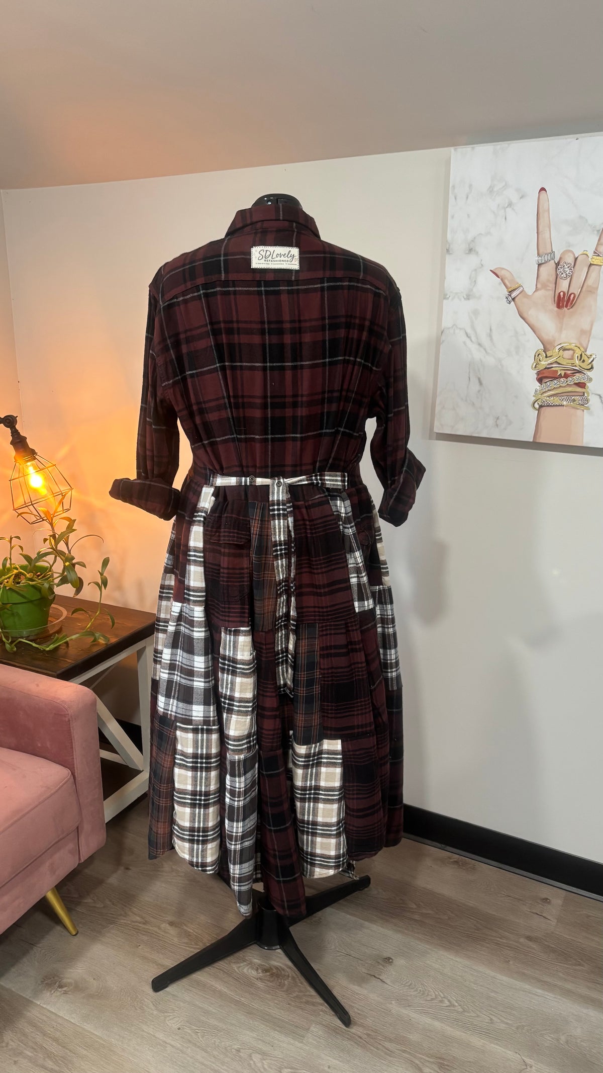 Upcycled Flannel Shirt Patchwork Duster | One of a Kind Plaid Dress