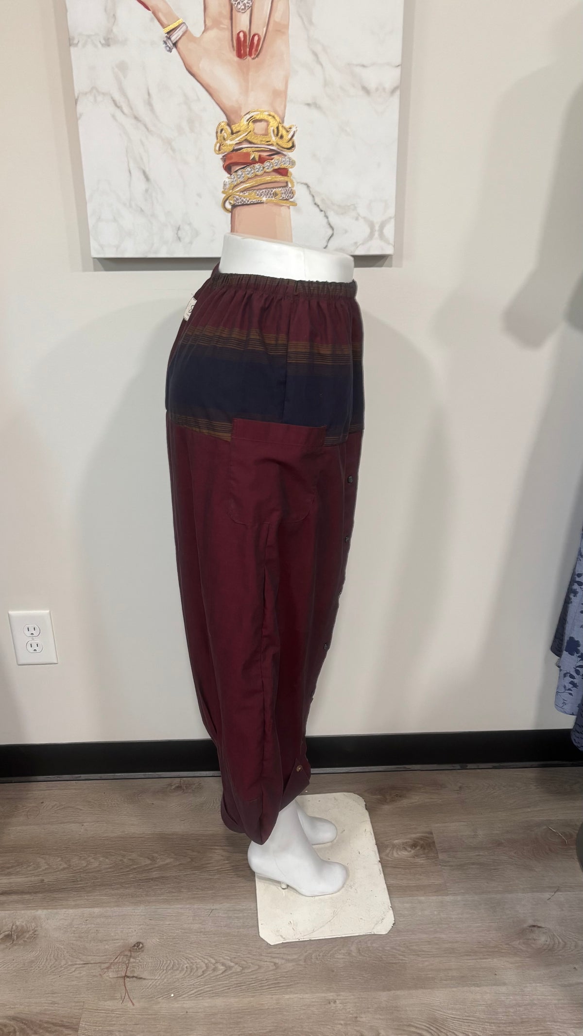 Upcycled Men’s Shirt Balloon Pants | Handmade Boho Pants | Sustainable Lounge Pants | One of a Kind Patchwork Pants