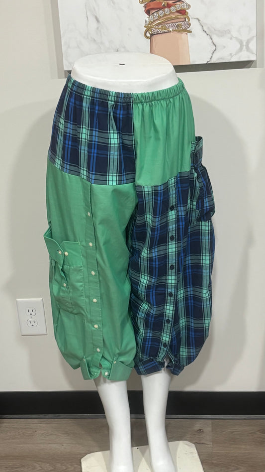 Upcycled Men’s Shirt Balloon Pants | Handmade| One of a Kind