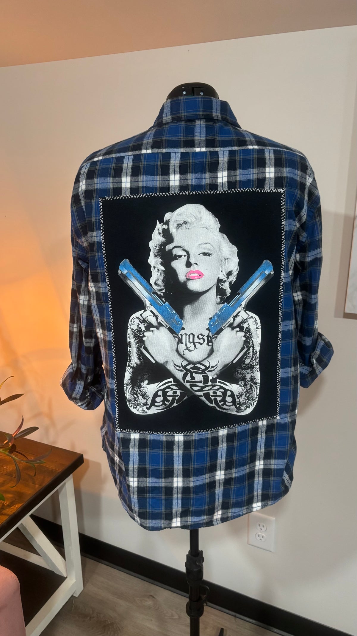 Marilyn Monroe with Guns - Refashioned Flannel