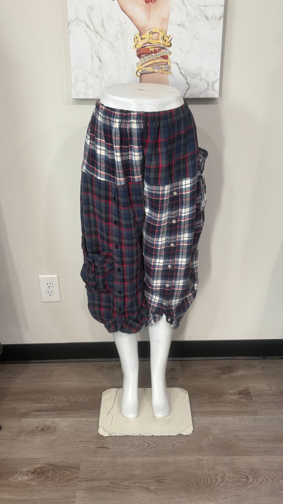 Upcycled Men’s Flannel Shirt Balloon Pants | Handmade & One of a Kind