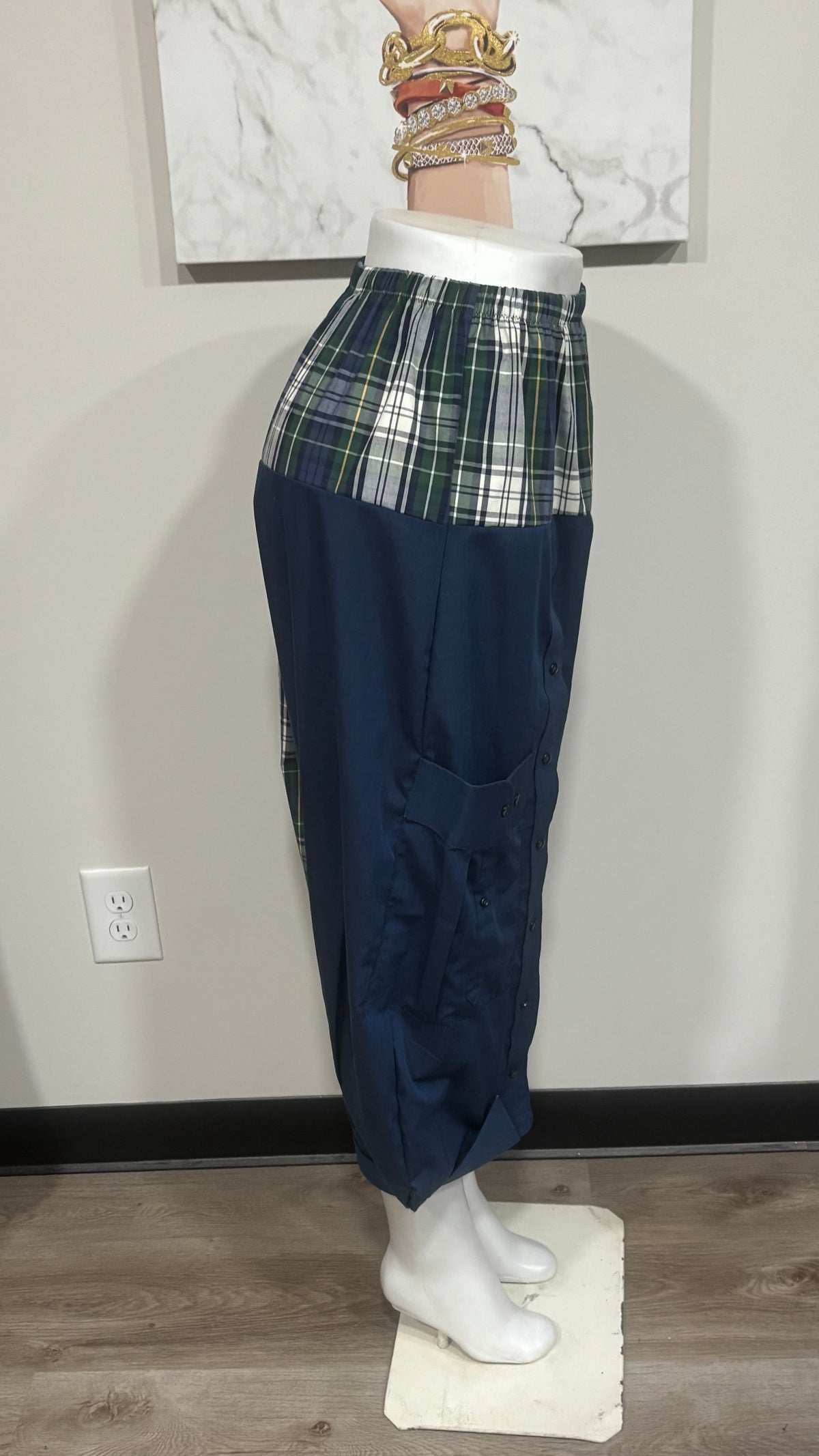 Upcycled Men’s Shirt Balloon Pants | Handmade| One of a Kind