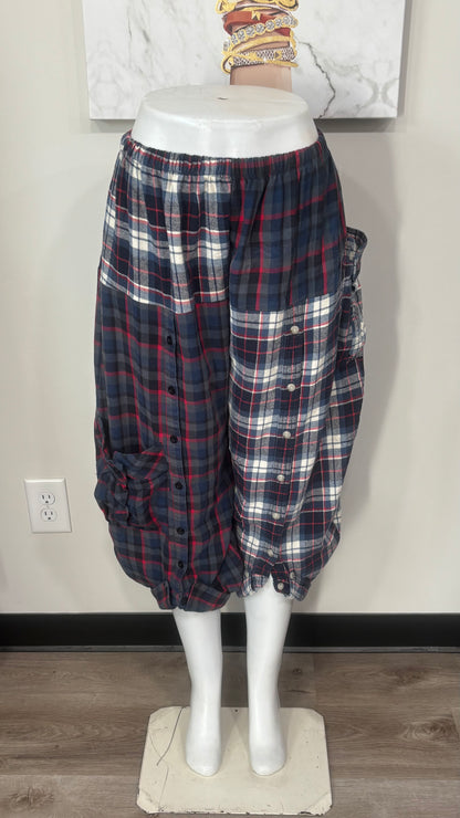 Upcycled Men’s Flannel Shirt Balloon Pants | Handmade & One of a Kind