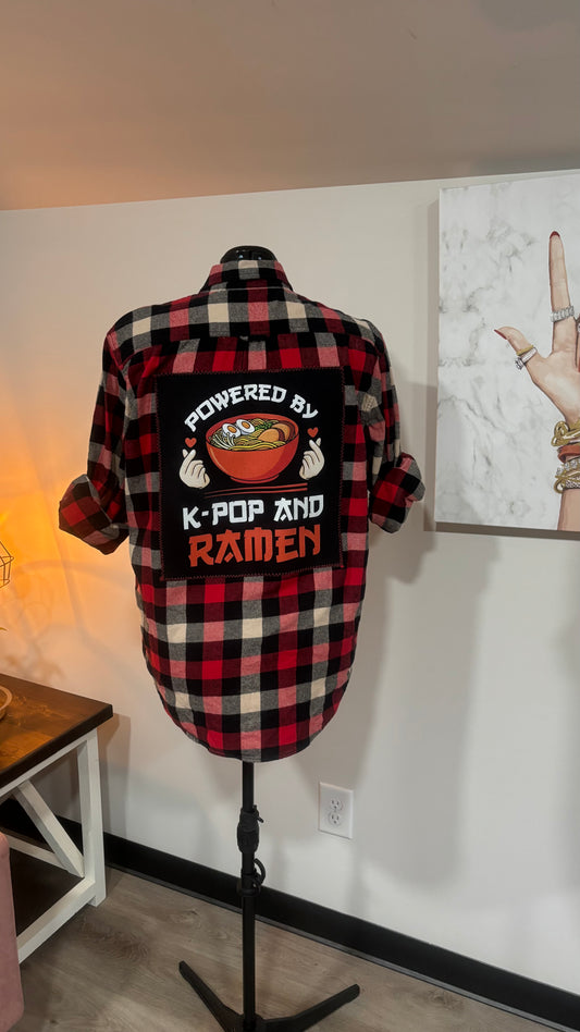 Powered by K-Pop and Ramen - Refashioned Flannel