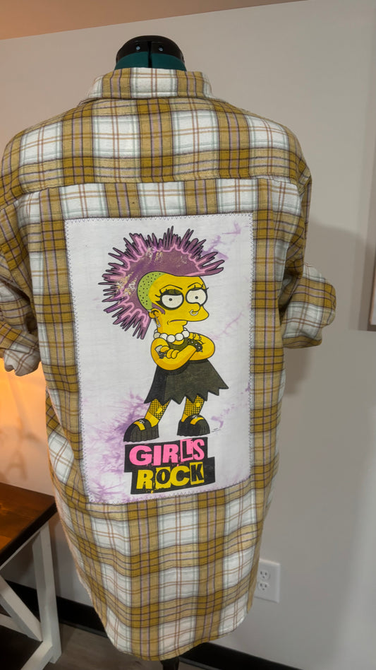Girls Rock (Simpson’s Punk Lisa) - Refashioned Flannel