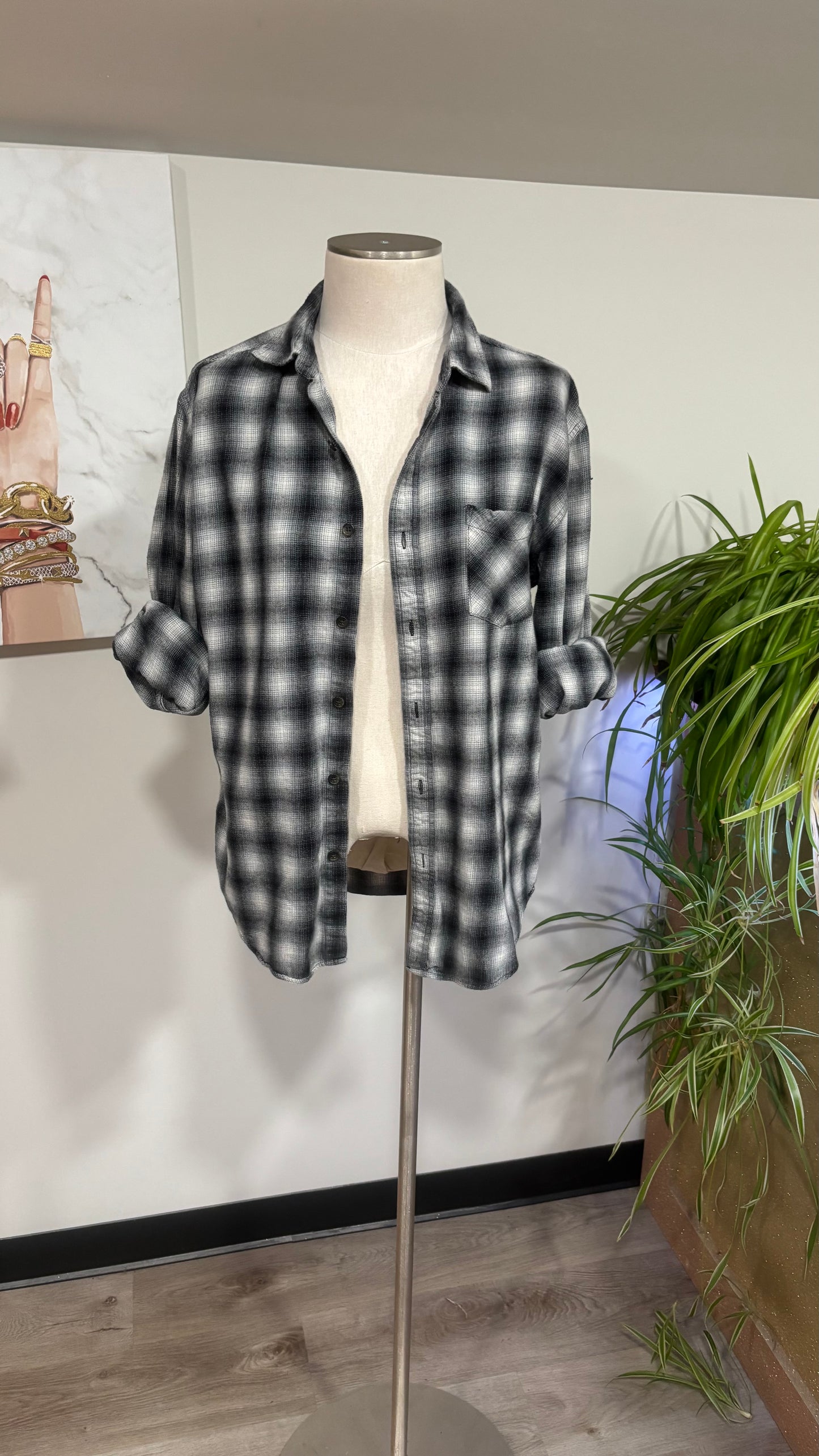 Dead Inside But Caffeinated - Refashioned Flannel