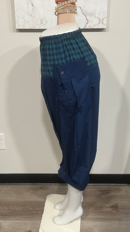 Upcycled Men’s Shirt Balloon Pants | Handmade| One of a Kind