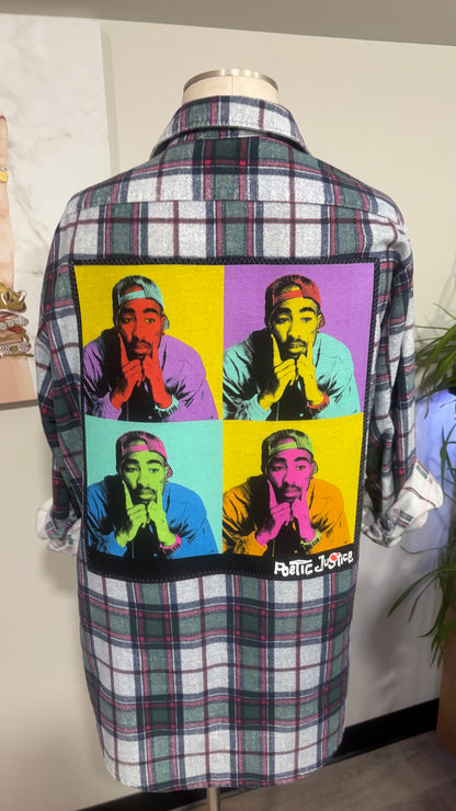 Poetic Justice Tupac - Refashioned Flannel