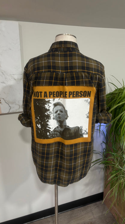 Not A People Person (Jason)- Refashioned Flannel