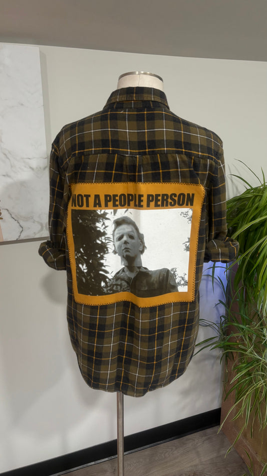 Not A People Person (Jason)- Refashioned Flannel