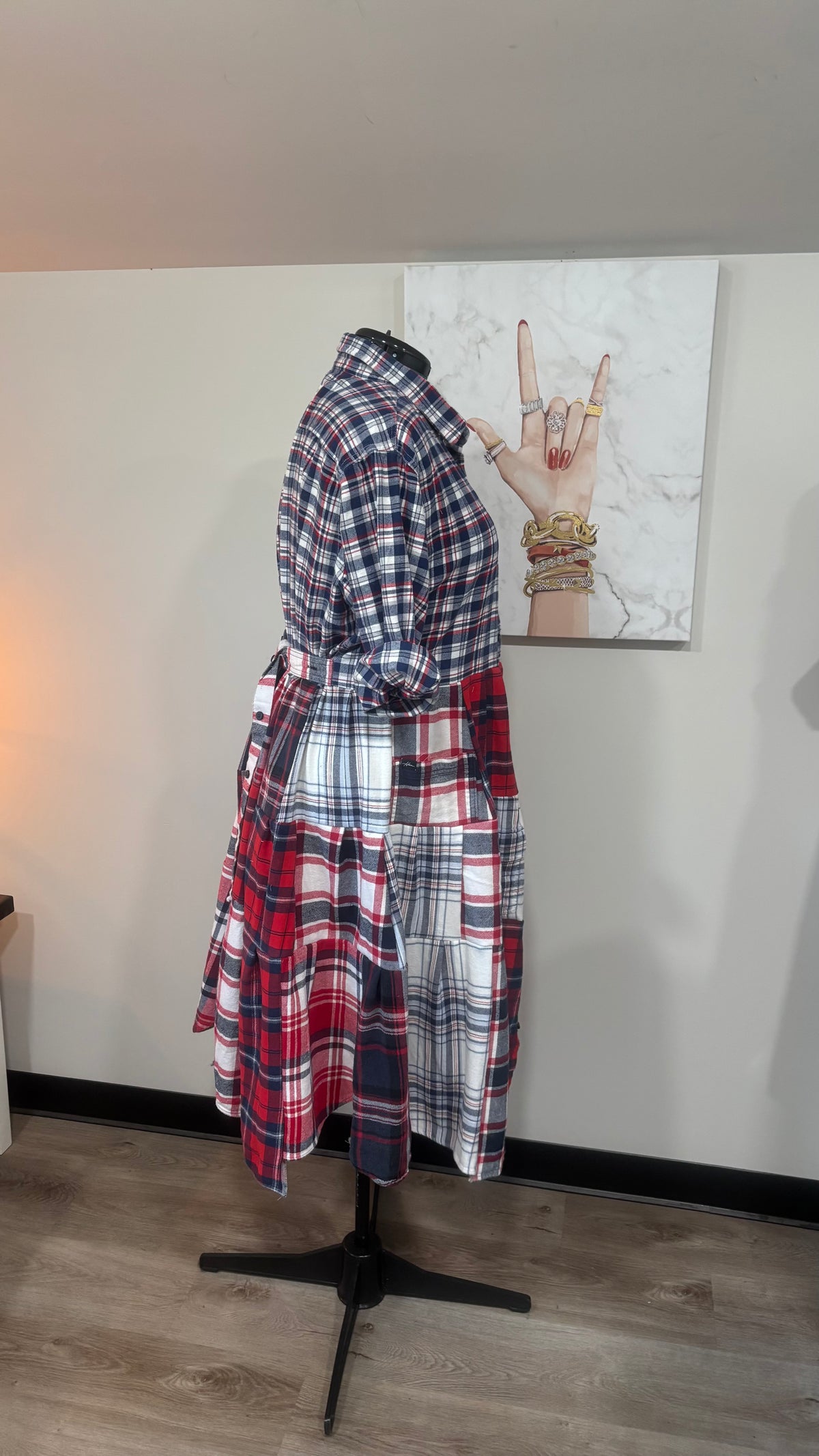 Upcycled Flannel Shirt Patchwork Duster | One of a Kind Plaid Dress