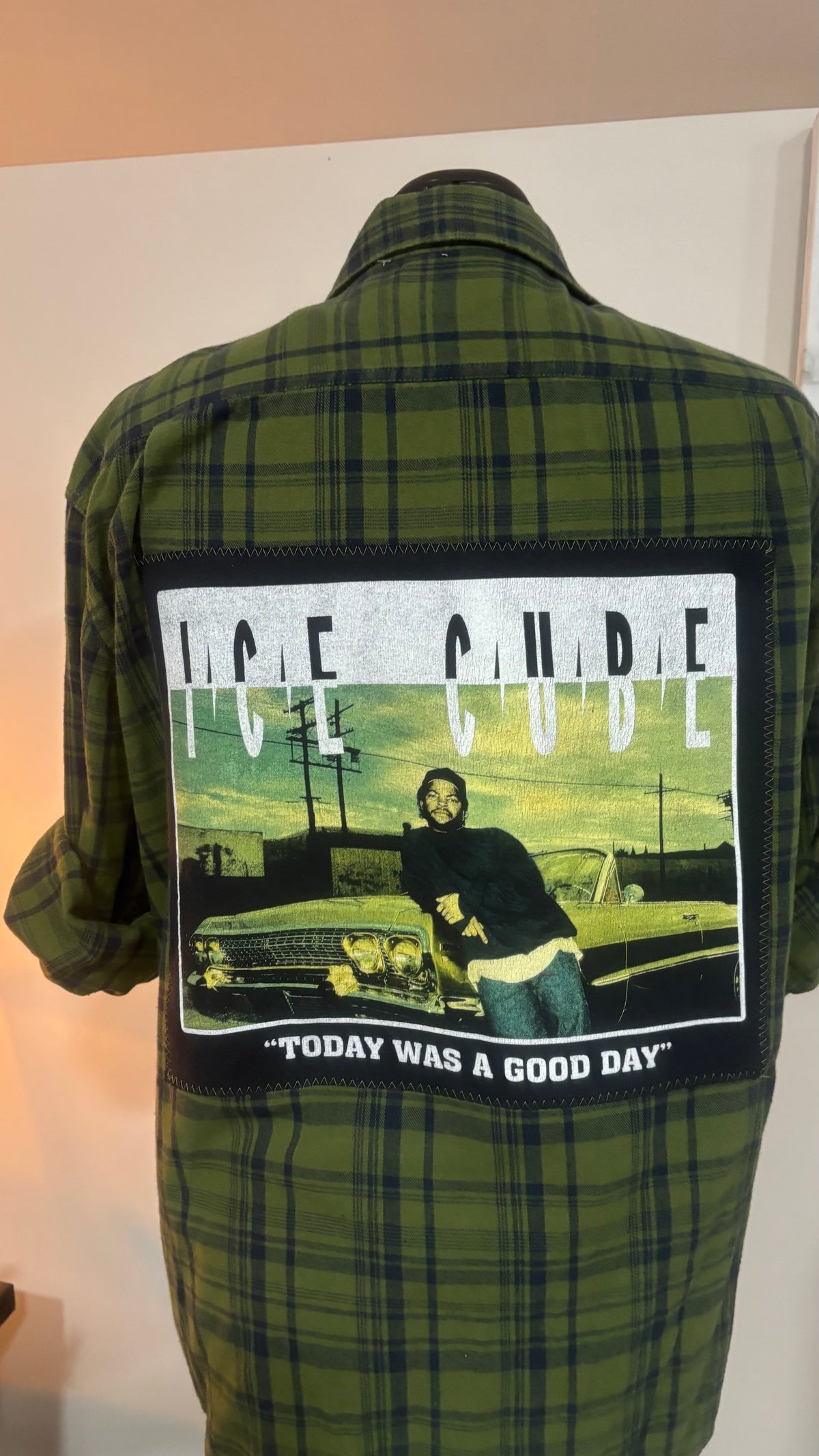 Ice Cube Today Was A Good Day - Refashioned Flannel