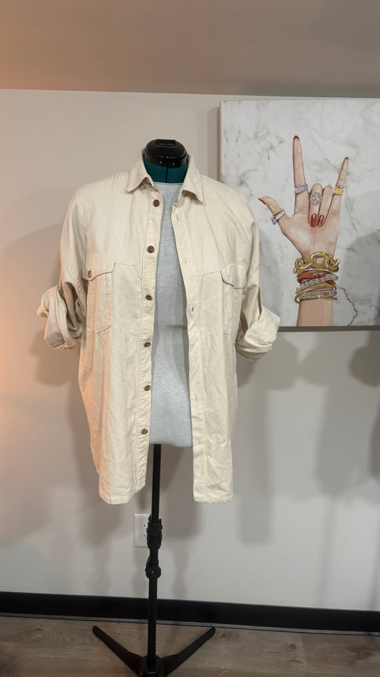 Silent is Golden - Refashioned 100% Cotton Corduroy Mens Shirt