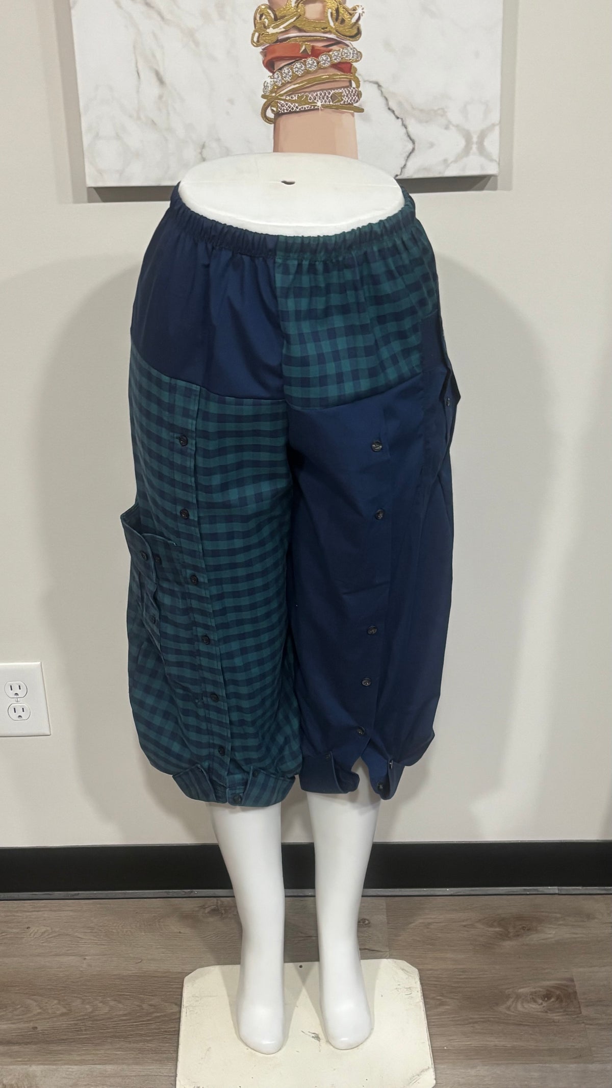 Upcycled Men’s Shirt Balloon Pants | Handmade| One of a Kind