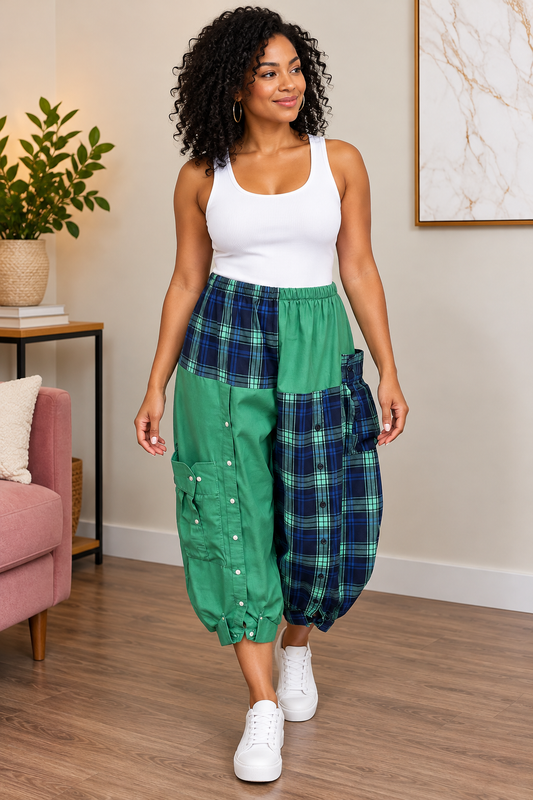 Upcycled Men’s Shirt Balloon Pants | Handmade| One of a Kind