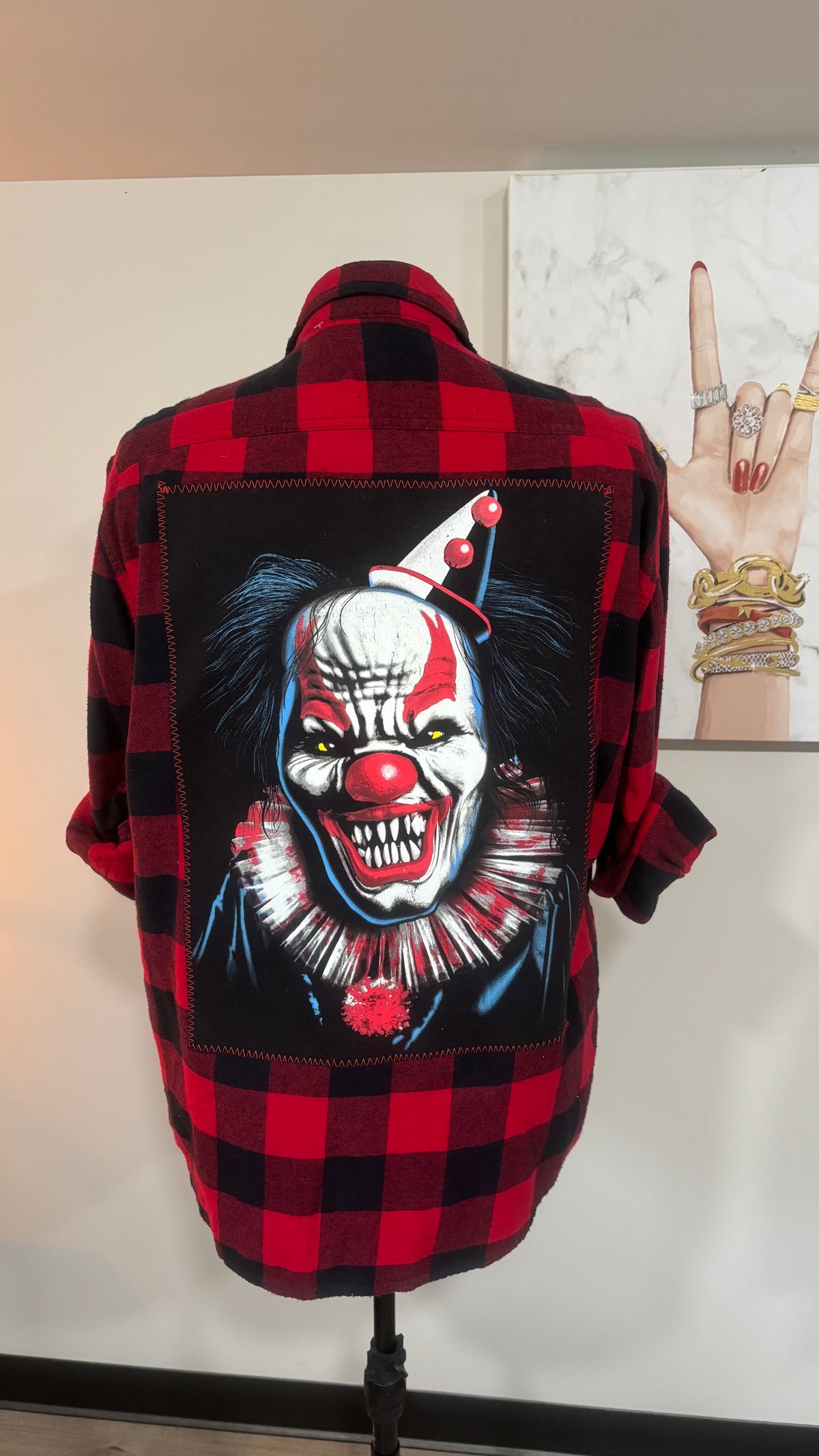 Scary Clown - Refashioned Flannel
