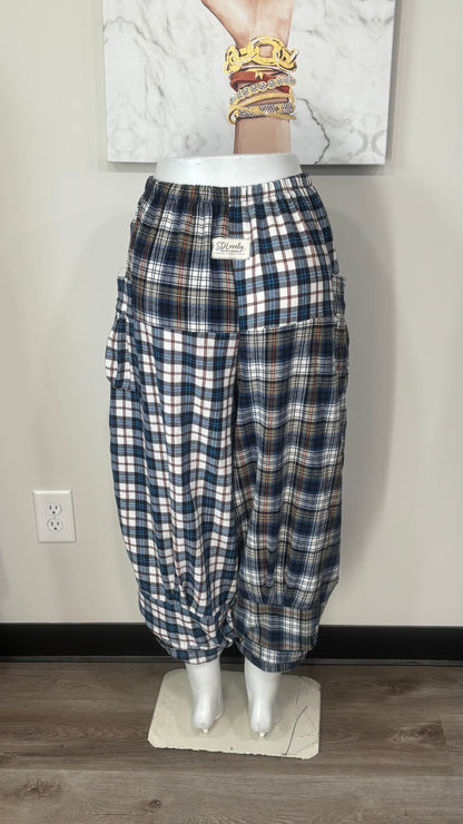 Upcycled Men’s Flannel Shirt Balloon Pants | Handmade & One of a Kind