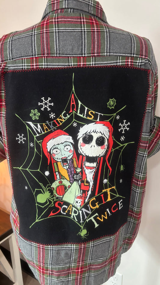 Making A List Scaring It Twice (Nightmare Before Christmas)- Refashioned Flannel