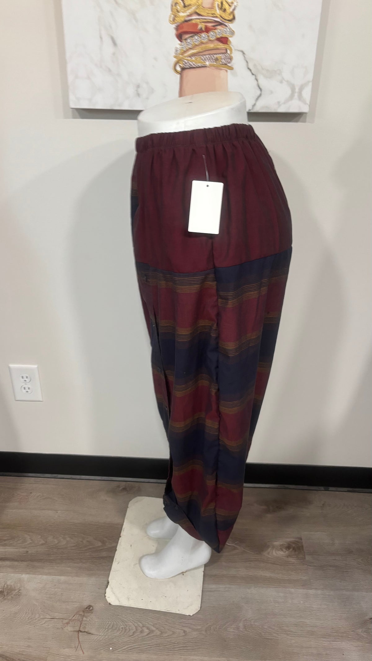 Upcycled Men’s Shirt Balloon Pants | Handmade Boho Pants | Sustainable Lounge Pants | One of a Kind Patchwork Pants
